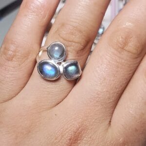 anillo de labradorita